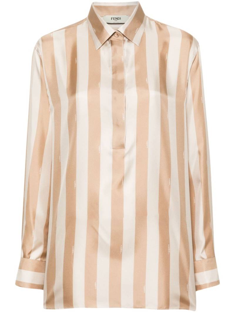 FENDI Pequin-stripe silk shirt - Neutrals von FENDI