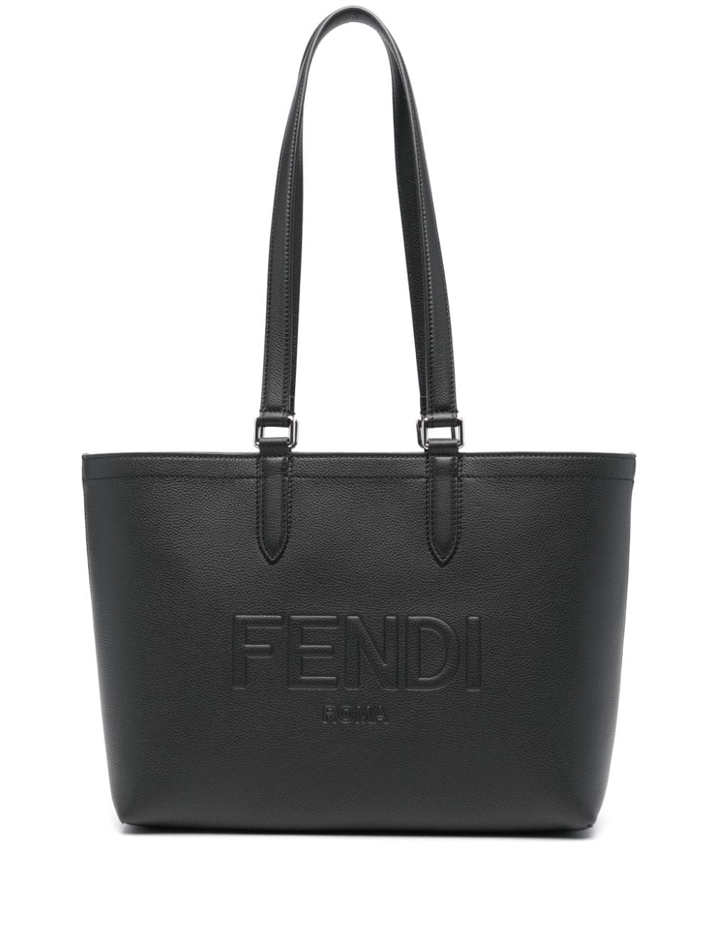 FENDI Roma logo-embossed leather tote bag - Black von FENDI