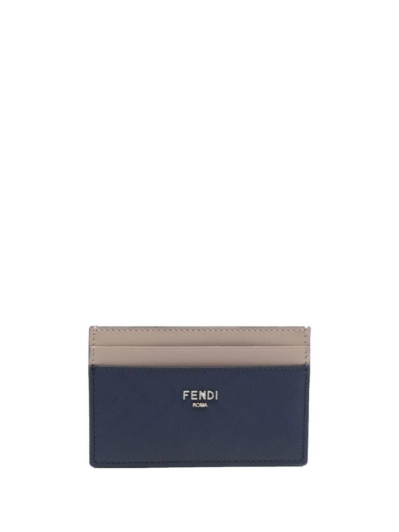 FENDI Shadow leather cardholder - Blue von FENDI