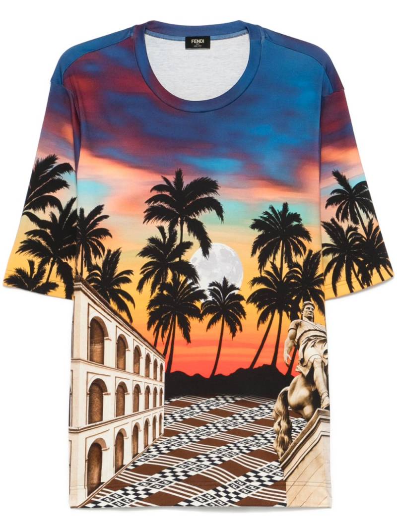 FENDI Summer in Roma-print T-shirt - Blue von FENDI