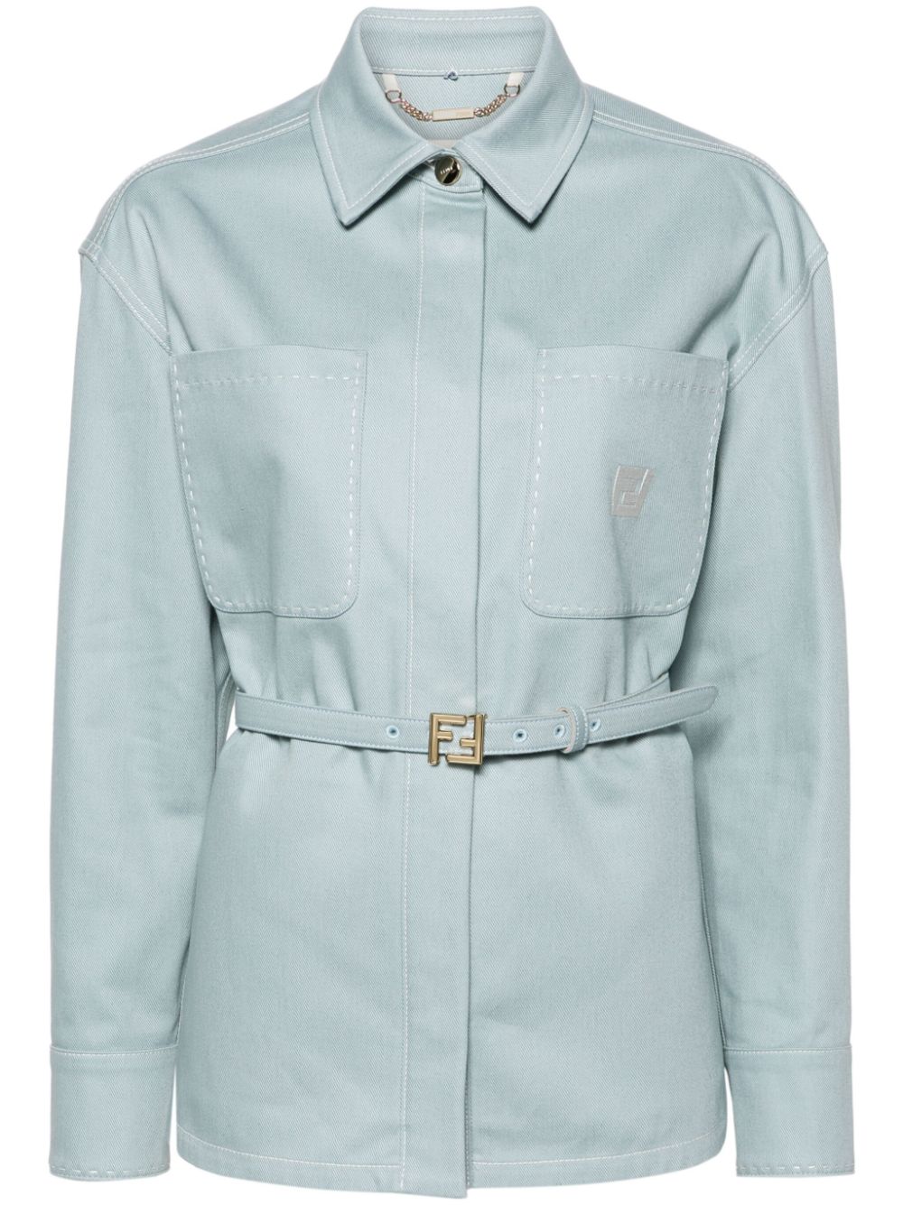 FENDI belted denim jacket - Blue von FENDI