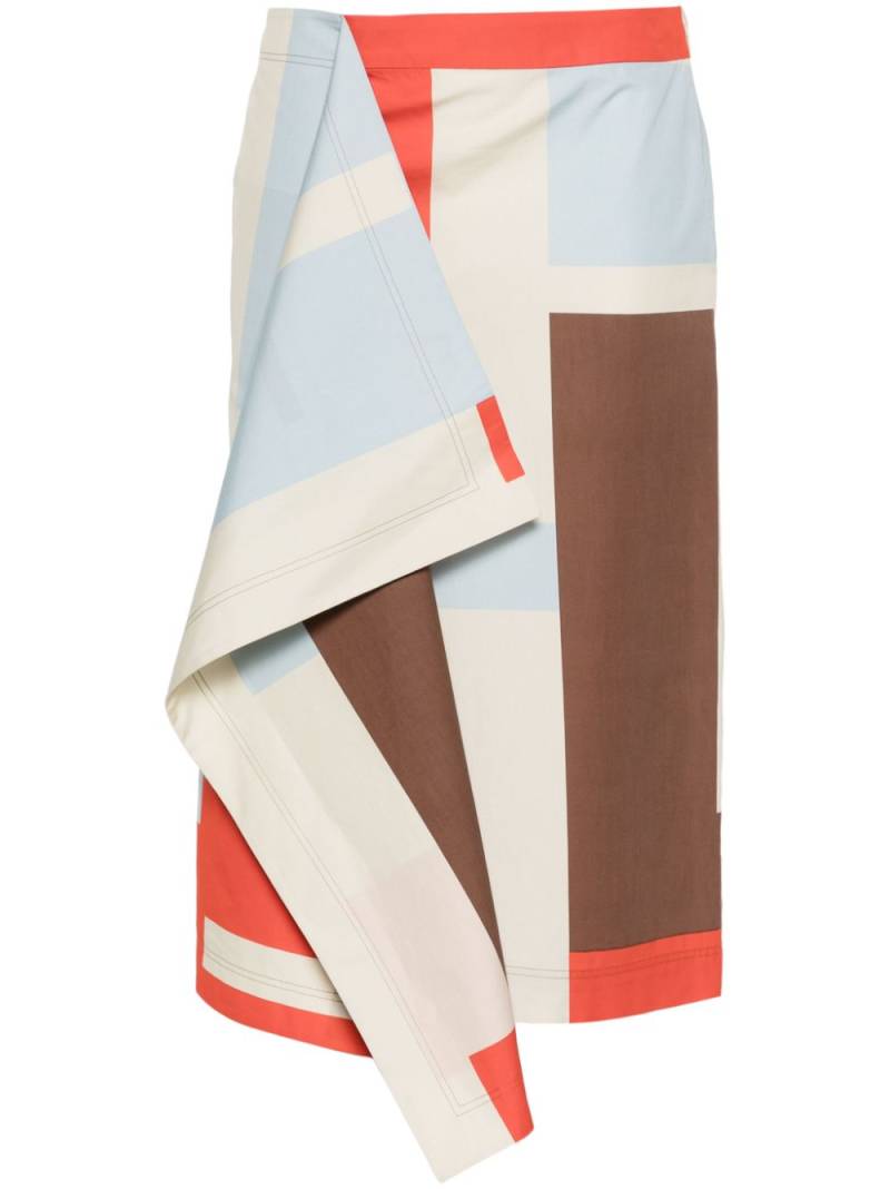 FENDI colour-block midi skirt - Neutrals von FENDI