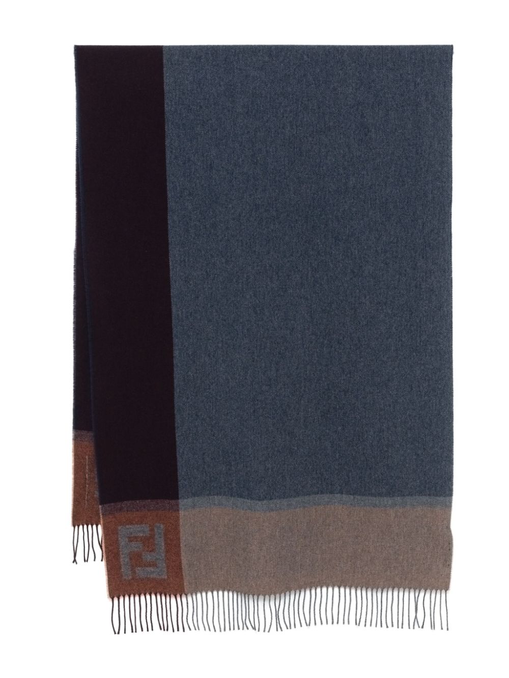 FENDI colour-block wool scarf - Blue von FENDI