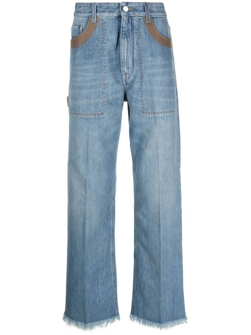 FENDI contrast-detail straigh-leg jeans - Blue von FENDI