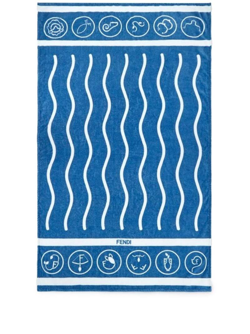 FENDI cotton beach towel - Blue von FENDI