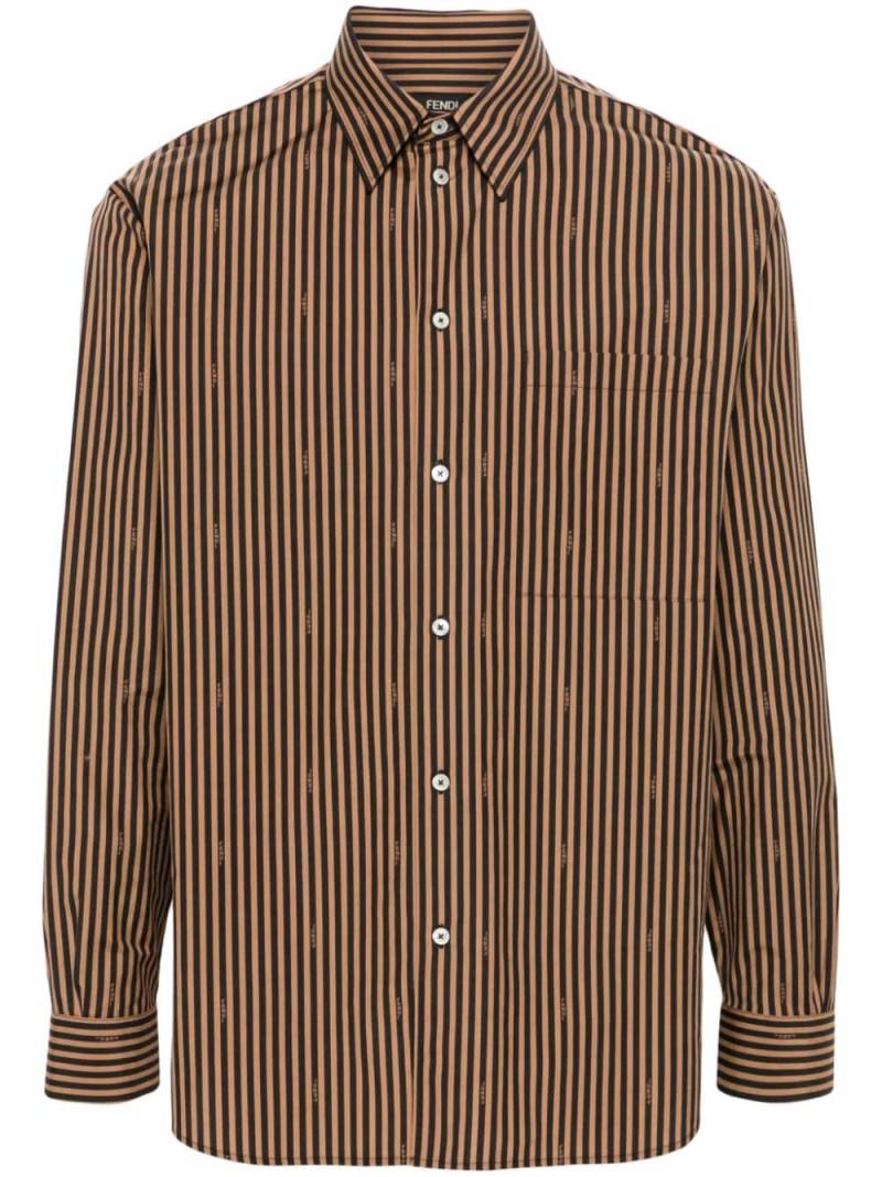 FENDI cotton poplin Pequin shirt - Brown von FENDI