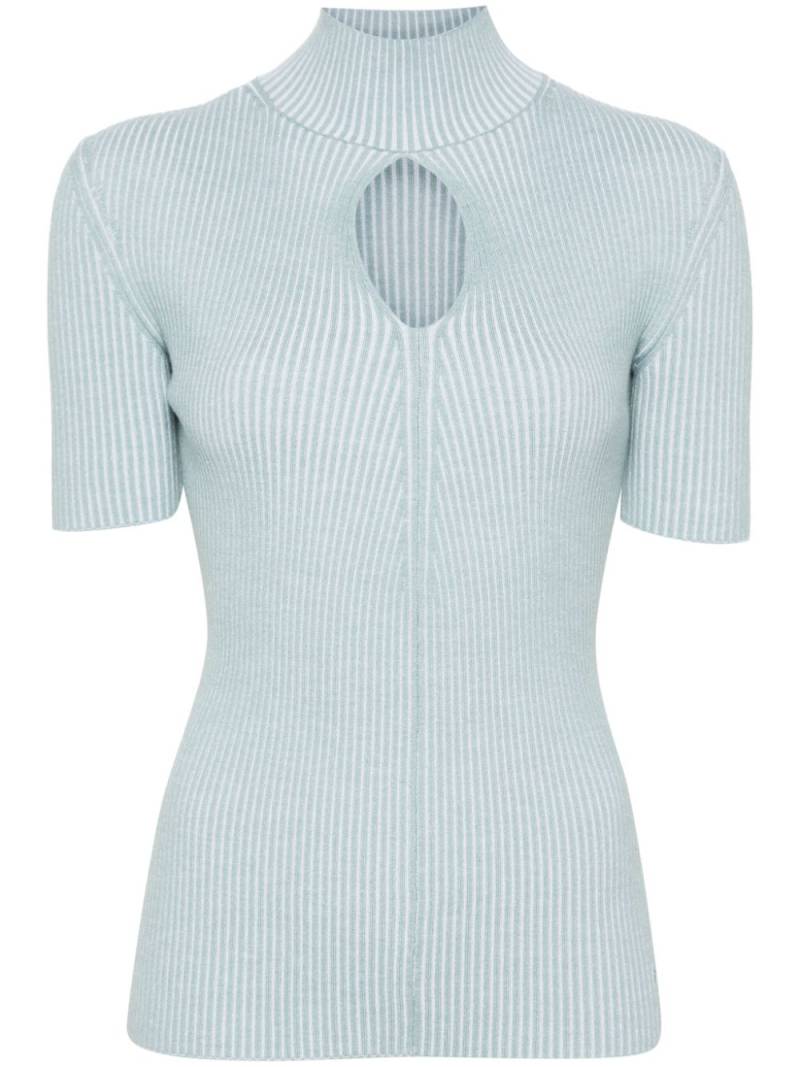 FENDI cut-out detail knitted top - Blue von FENDI