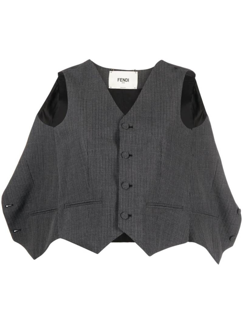 FENDI deconstructed pinstripe wool waistcoat - Grey von FENDI