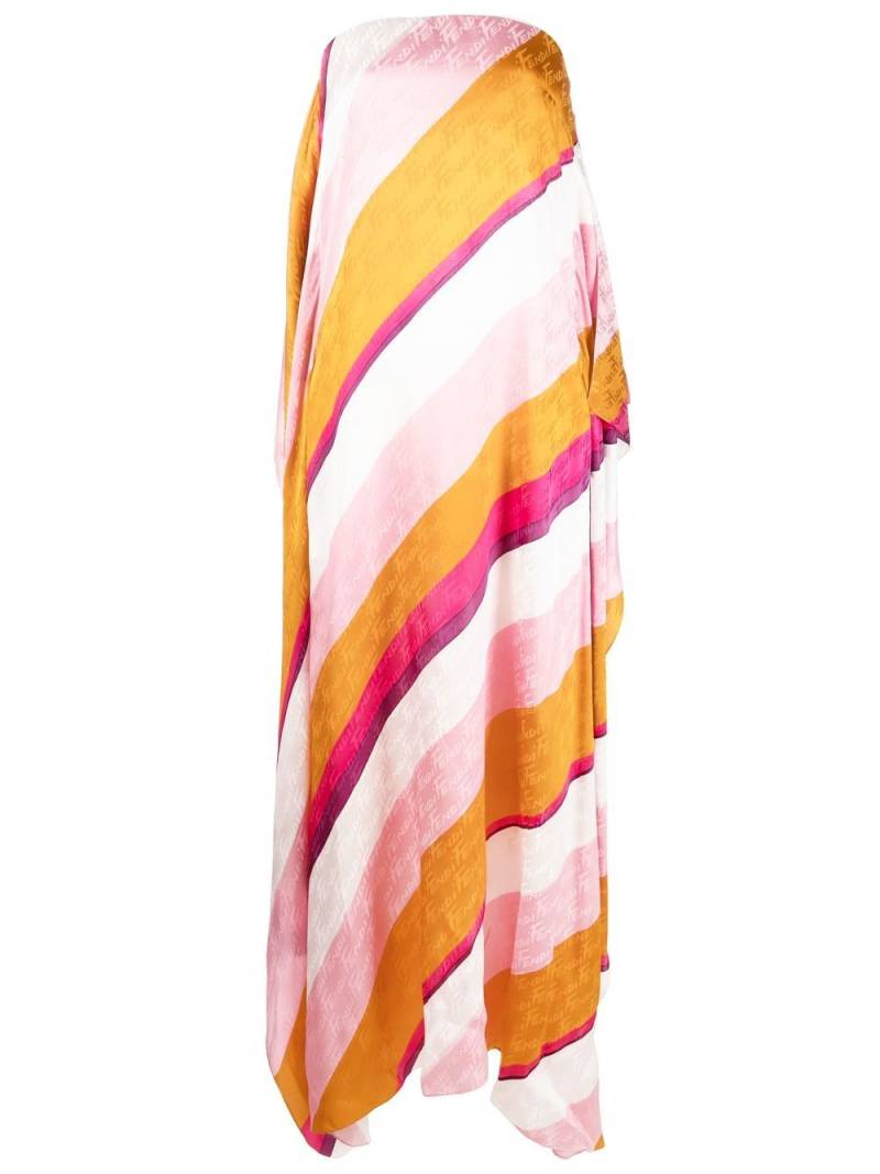 FENDI diagonal-stripe maxi dress - Pink von FENDI