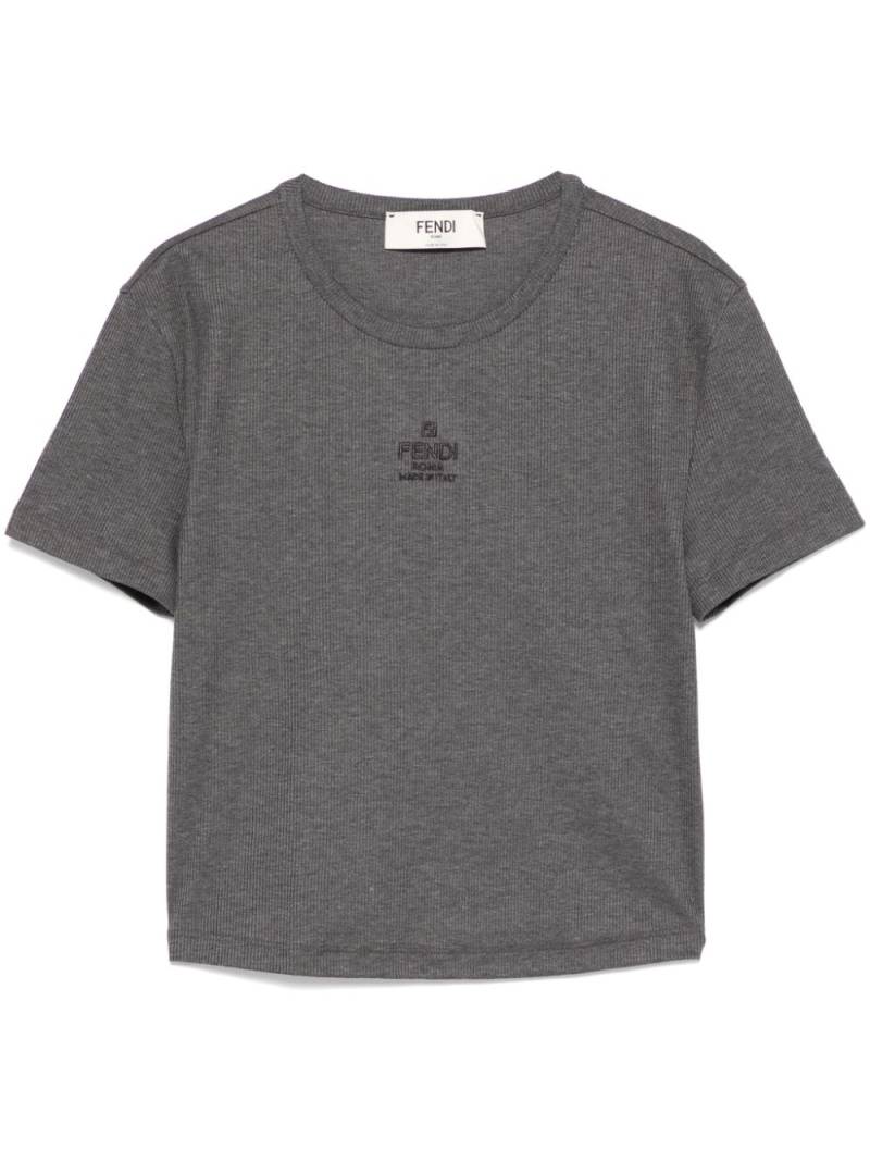 FENDI fine-ribbed T-shirt - Grey von FENDI