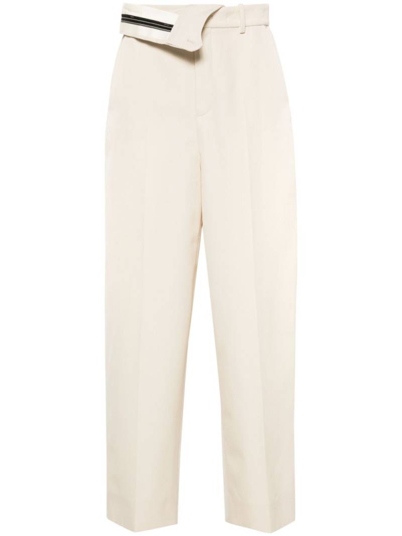 FENDI foldover waist gabardine trousers - Neutrals von FENDI