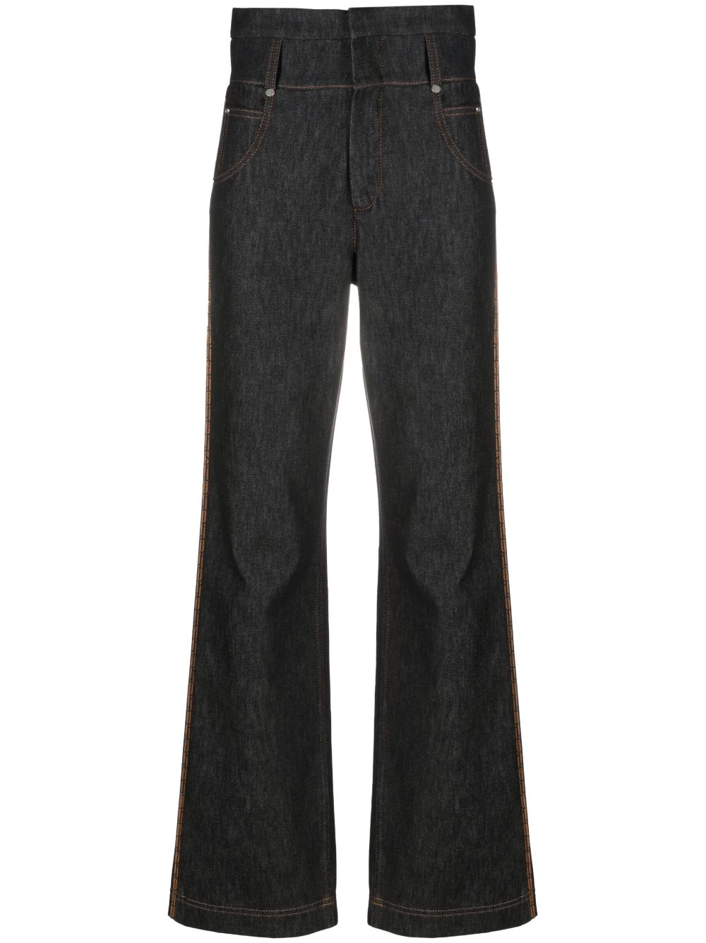 FENDI high-rise straight-leg jeans - Black von FENDI