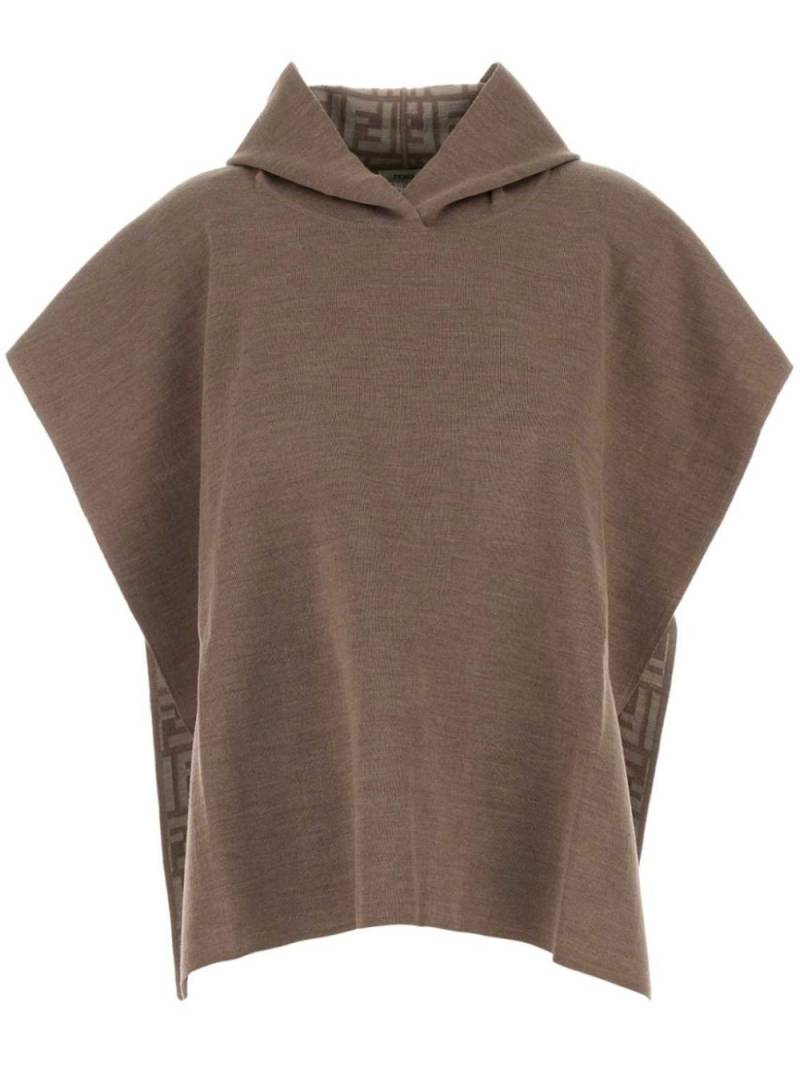 FENDI hooded poncho - Neutrals von FENDI