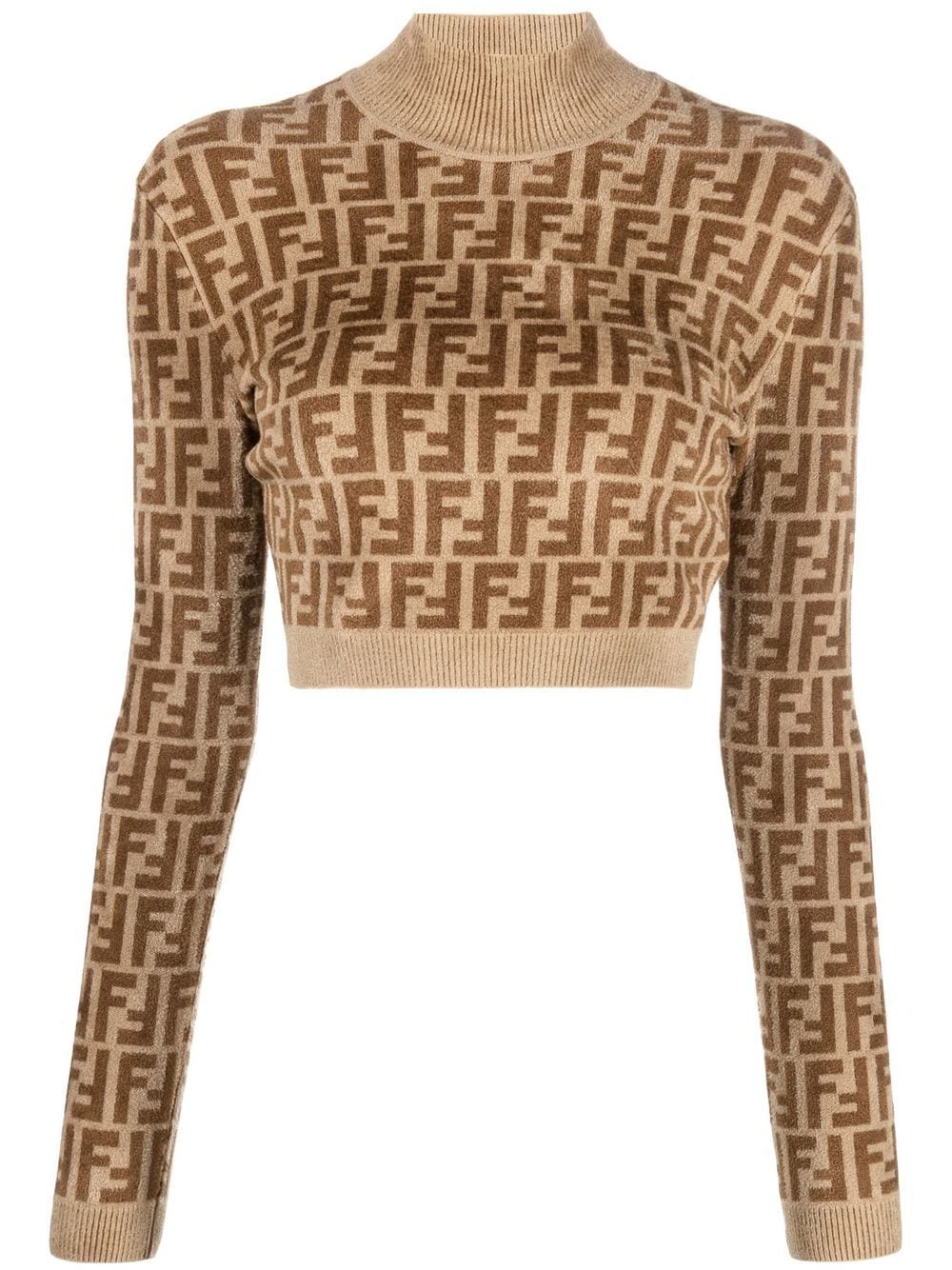 FENDI intarsia-knit logo top - Neutrals von FENDI