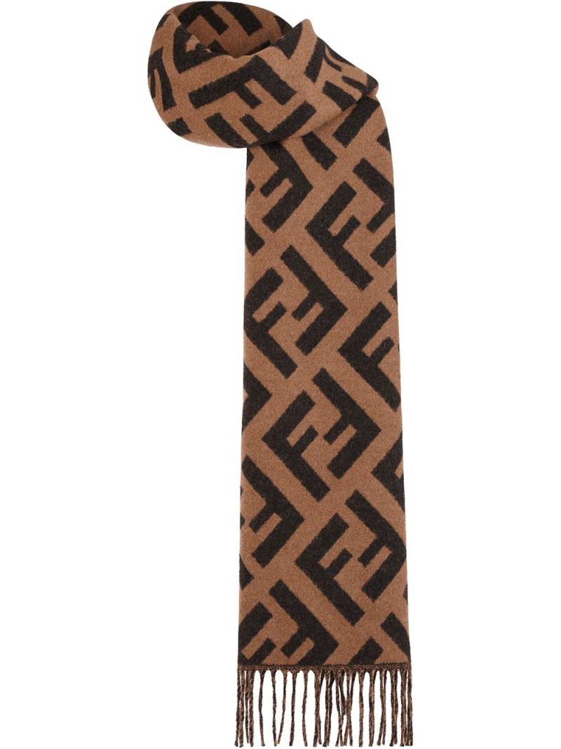 FENDI jacquard knit FF logo scarf - Brown von FENDI