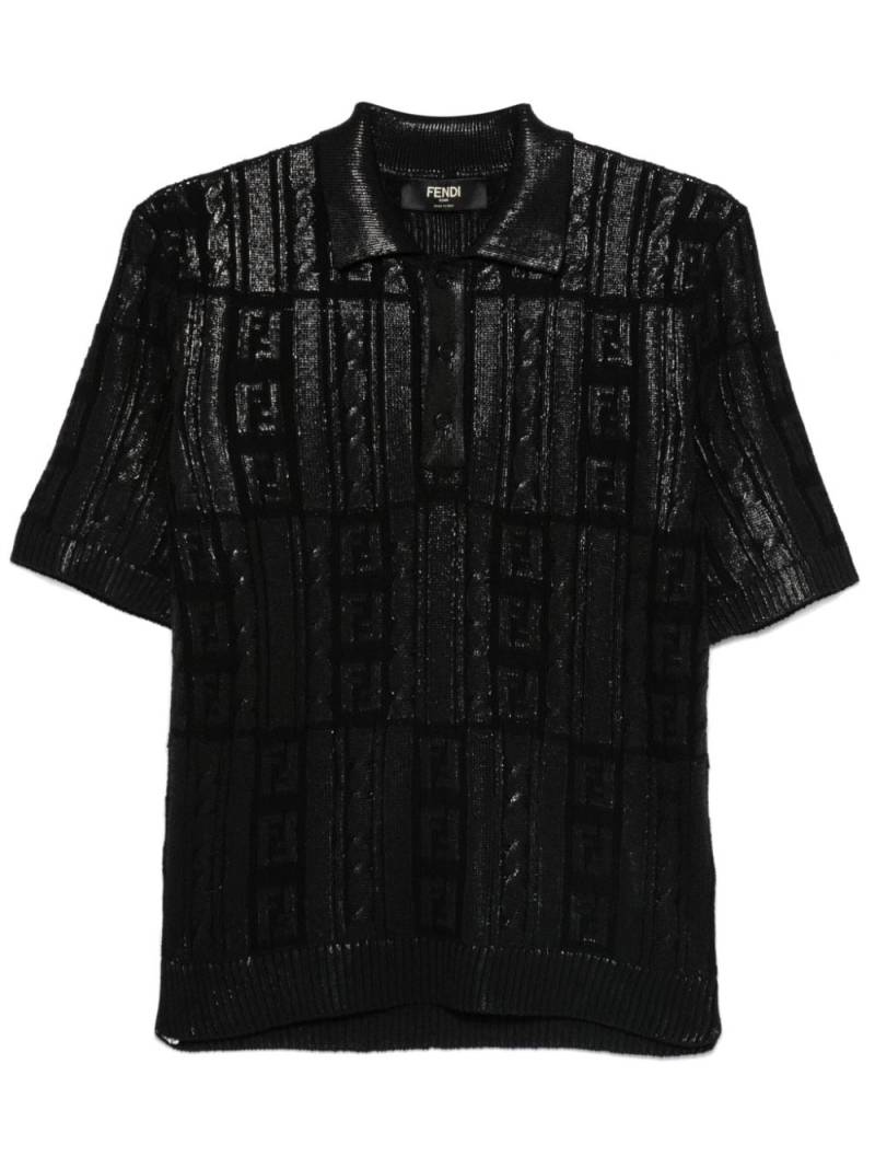 FENDI knitted polo shirt - Black von FENDI