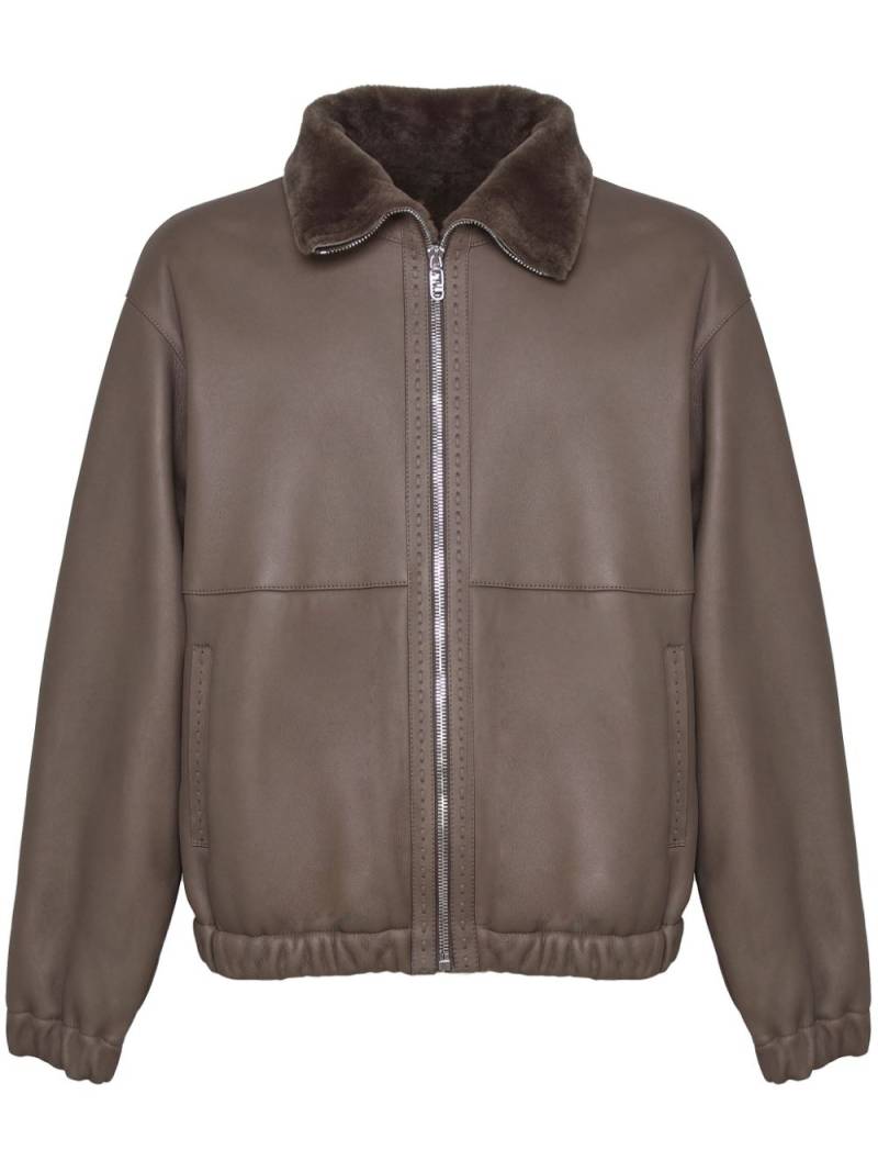 FENDI leather jacket - Brown von FENDI