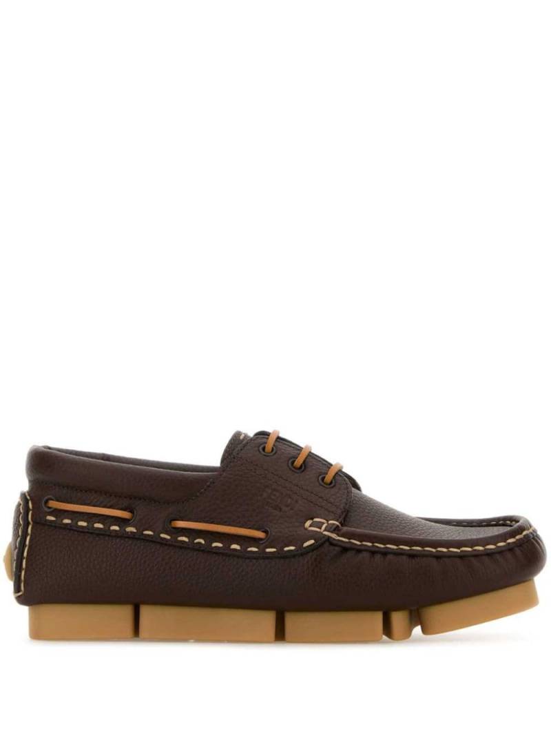 FENDI leather lace-up loafers - Brown von FENDI