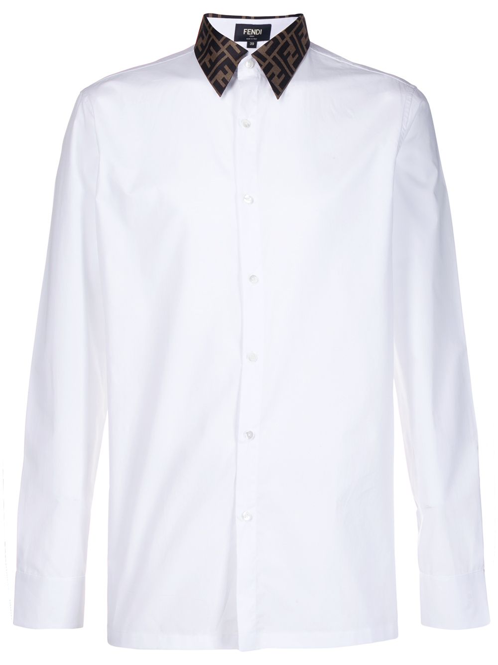 FENDI logo collar tailored shirt - White von FENDI