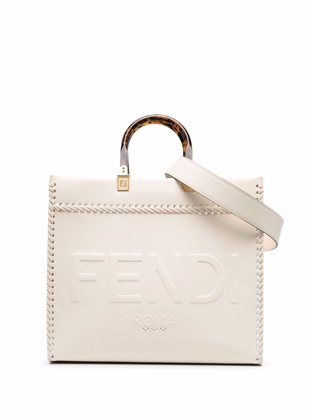 FENDI logo-debossed tote bag - White von FENDI