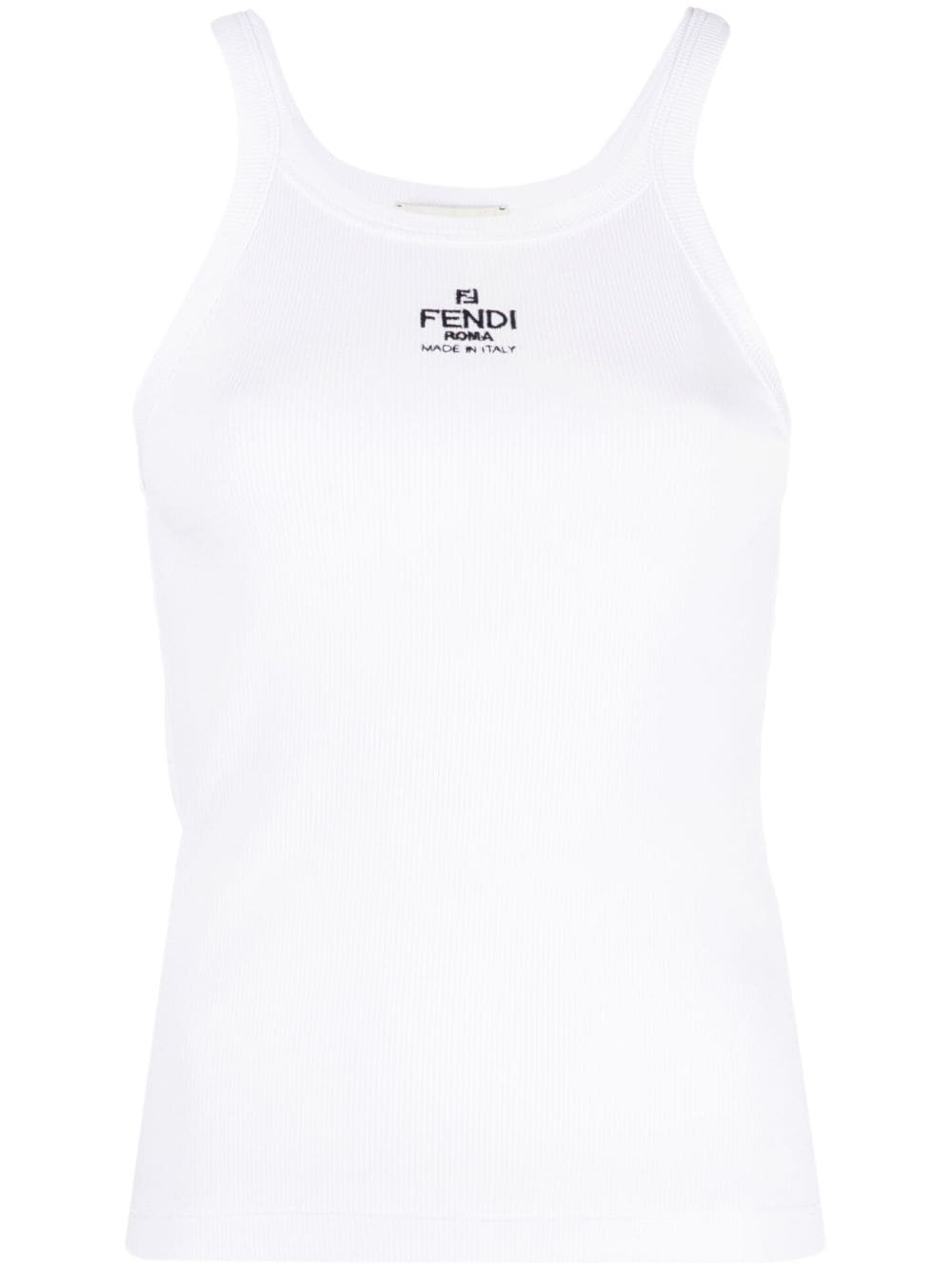 FENDI logo-embroidered vest top - White von FENDI