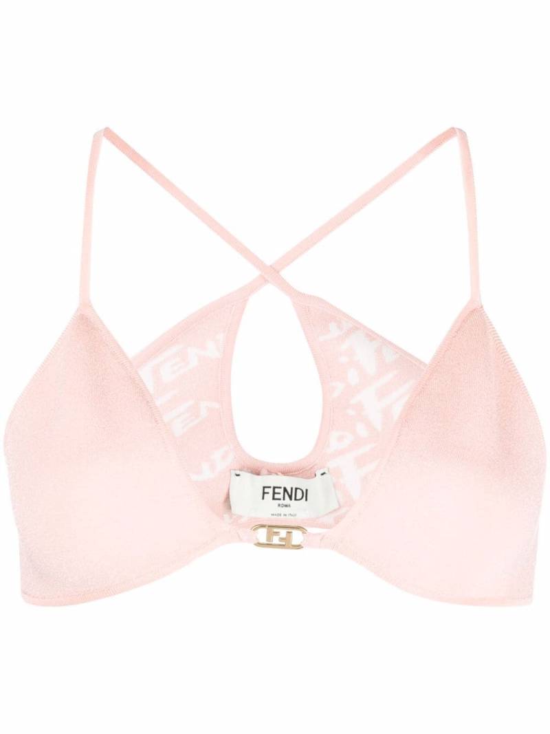 FENDI logo-plaque cropped top - Pink von FENDI