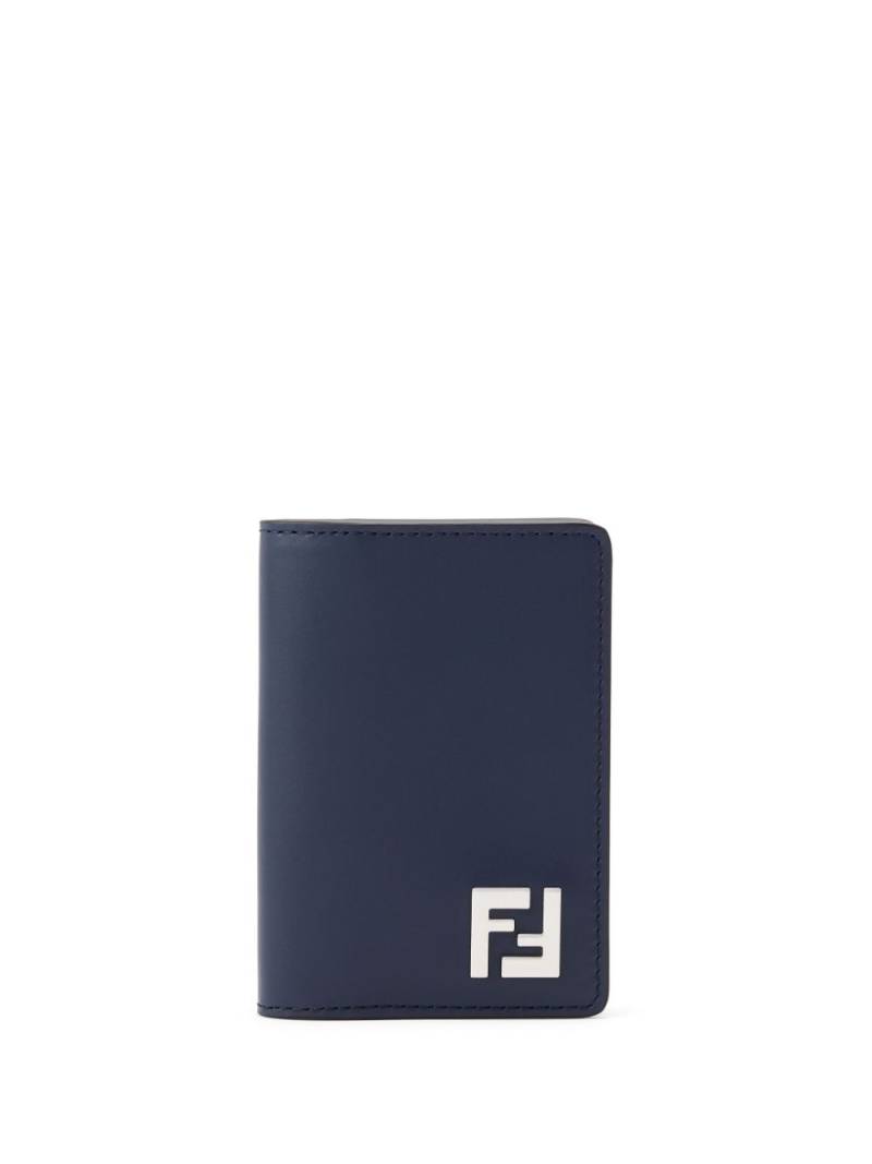 FENDI logo-plaque leather cardholder - Blue von FENDI