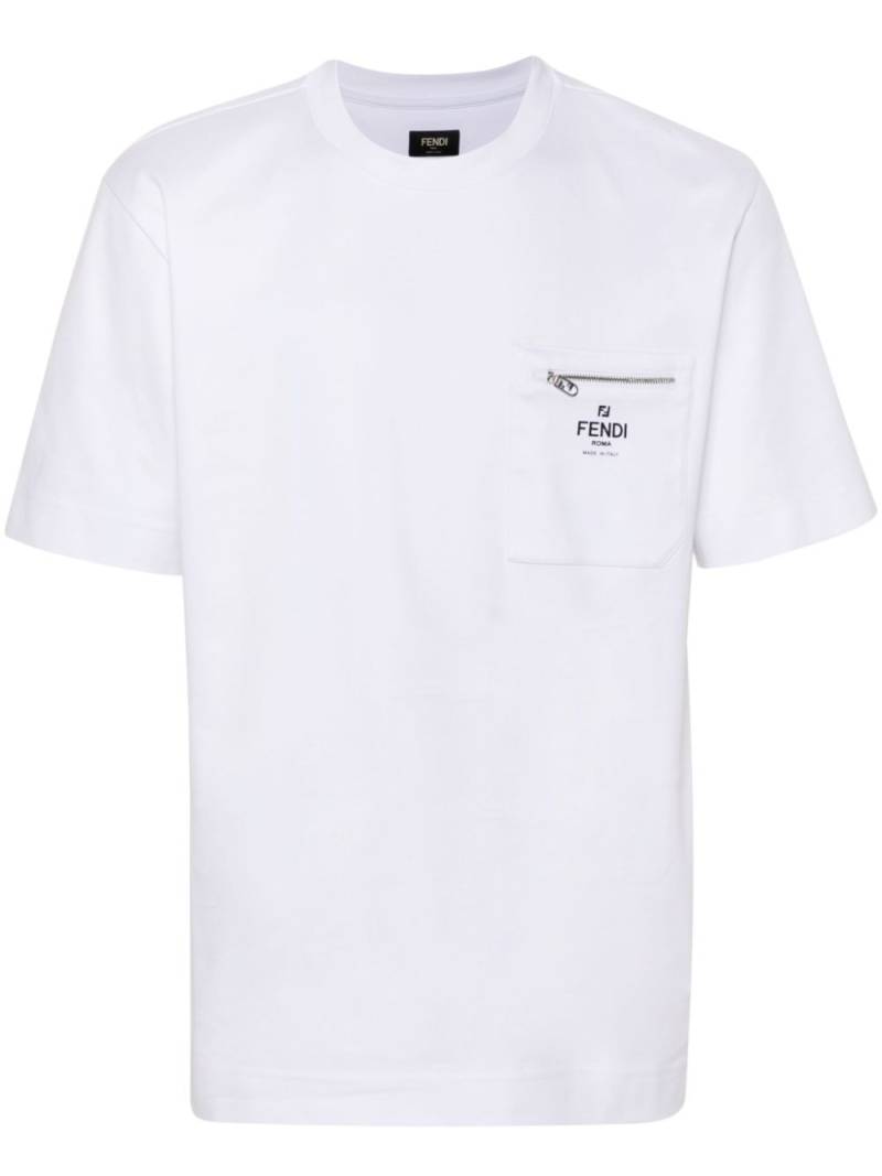 FENDI logo-print cotton T-shirt - White von FENDI