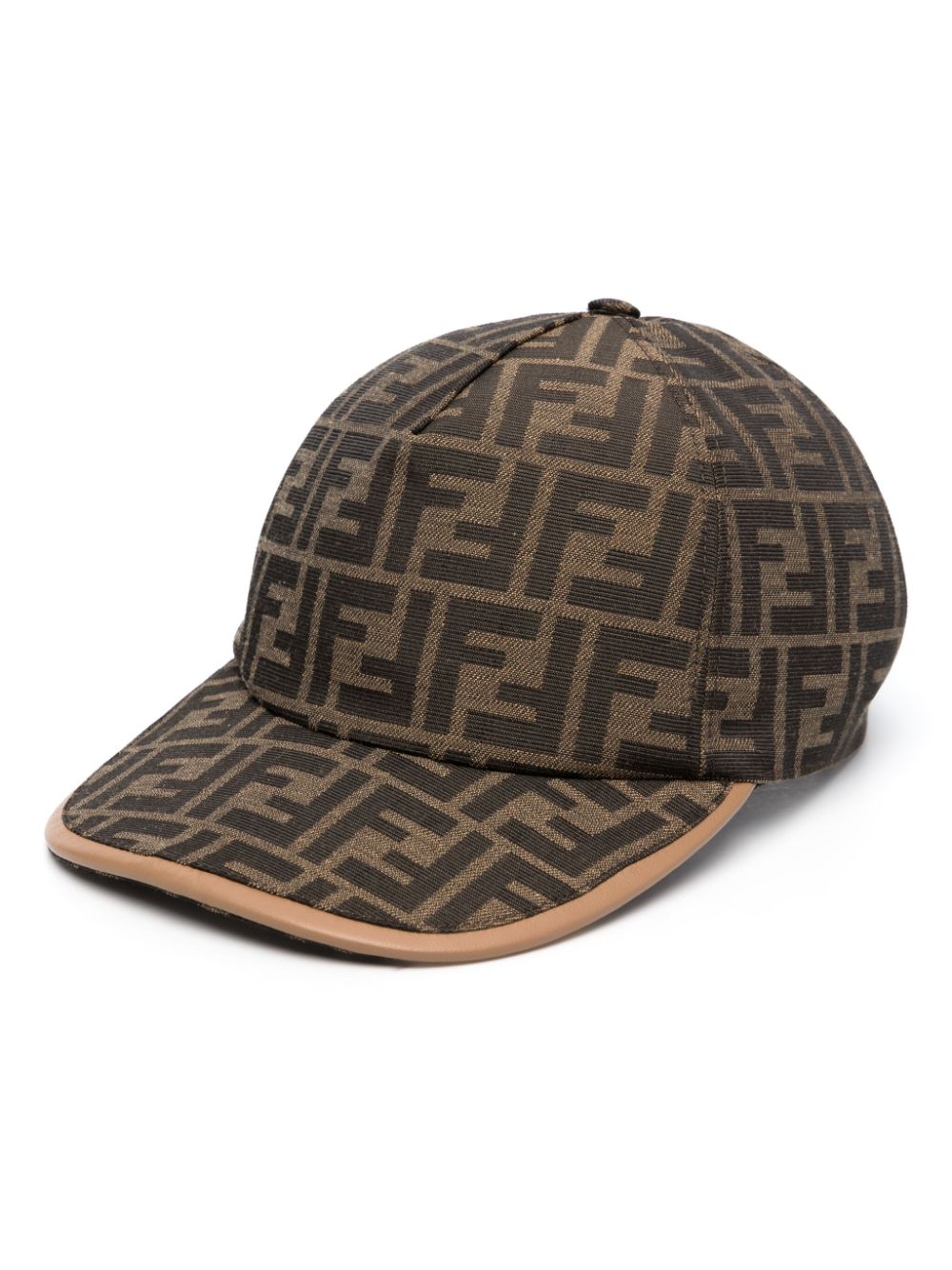 FENDI logo-print cotton baseball cap - Brown von FENDI