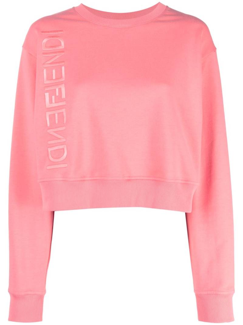 FENDI logo-print cropped sweatshirt - Pink von FENDI