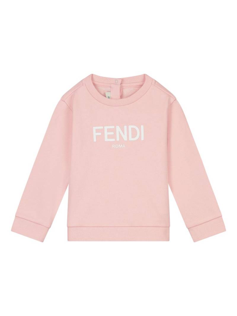 FENDI logo-print jersey sweatshirt - Pink von FENDI