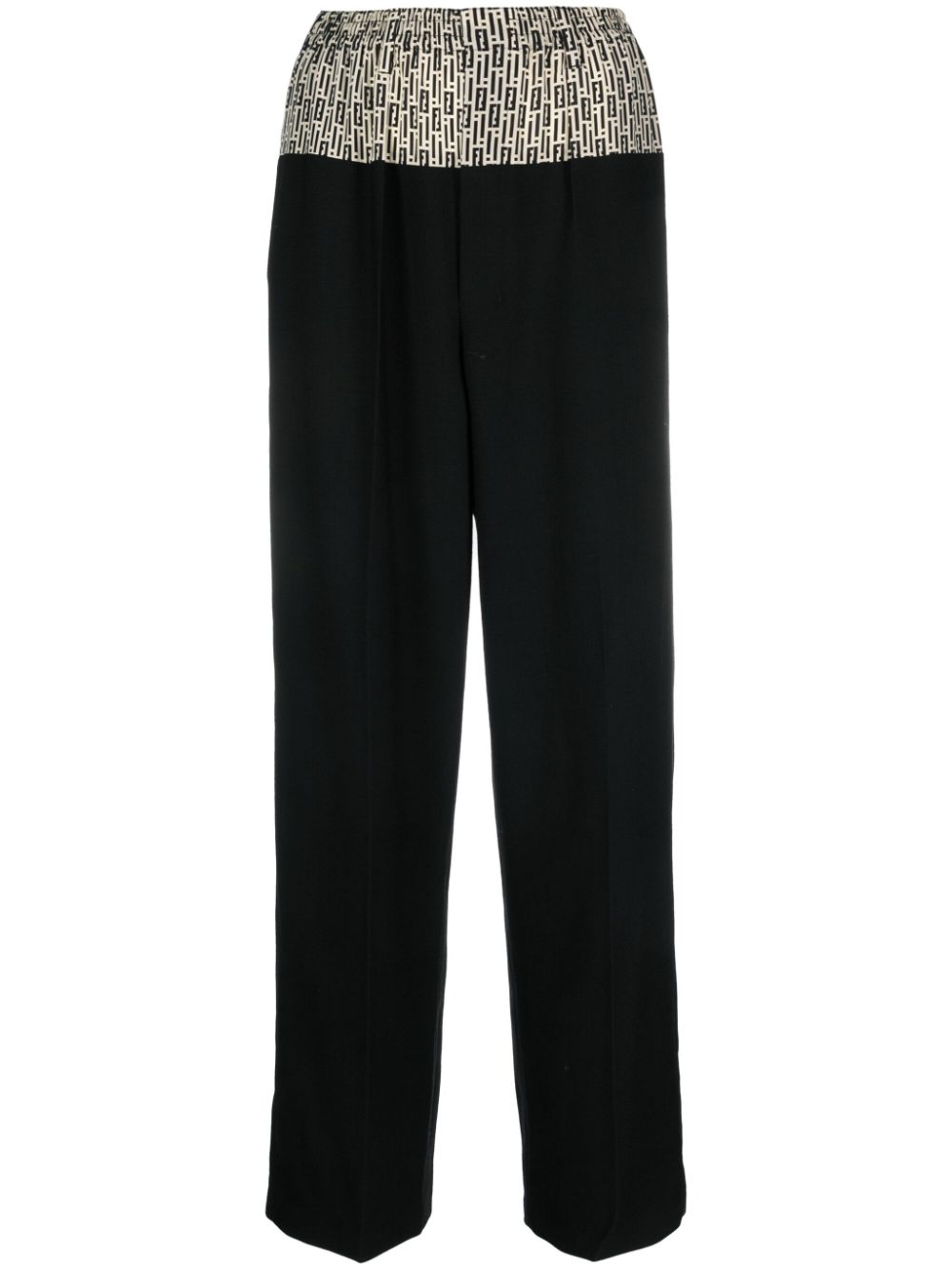 FENDI logo-print tailored trousers - Black von FENDI