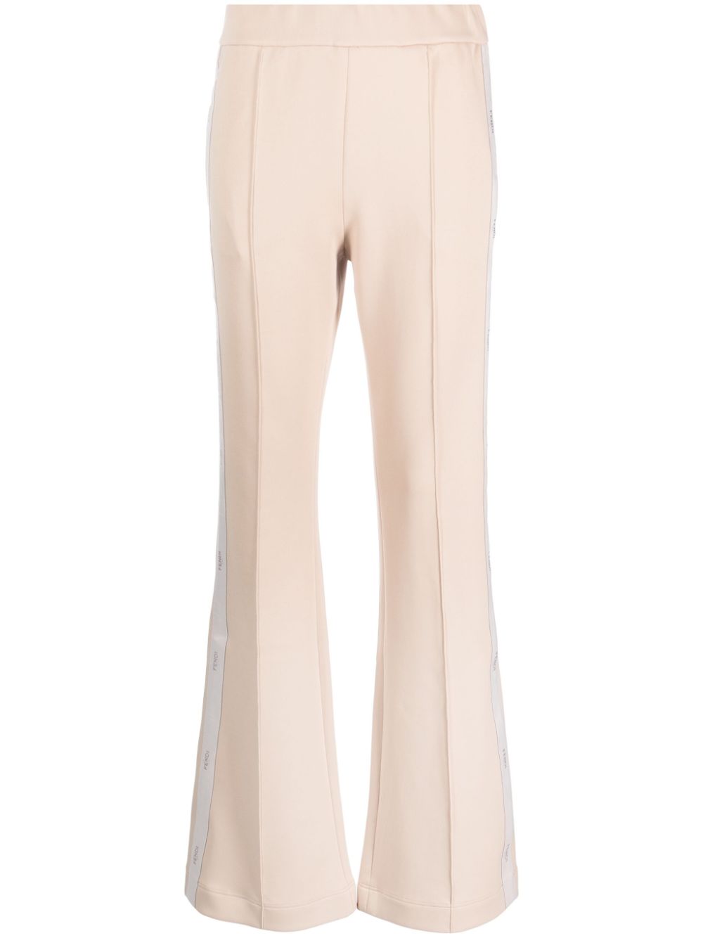 FENDI logo-tape flared track pants - Neutrals von FENDI