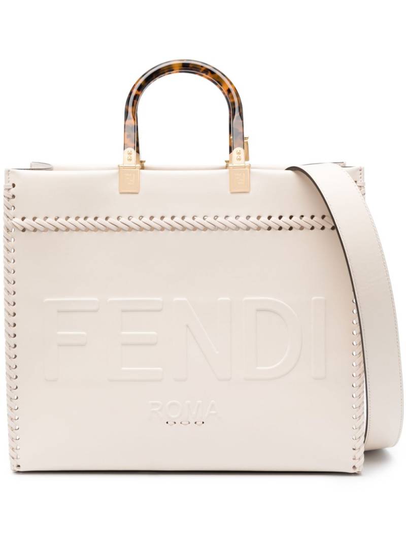 FENDI medium Sunshine leather tote bag - Neutrals von FENDI