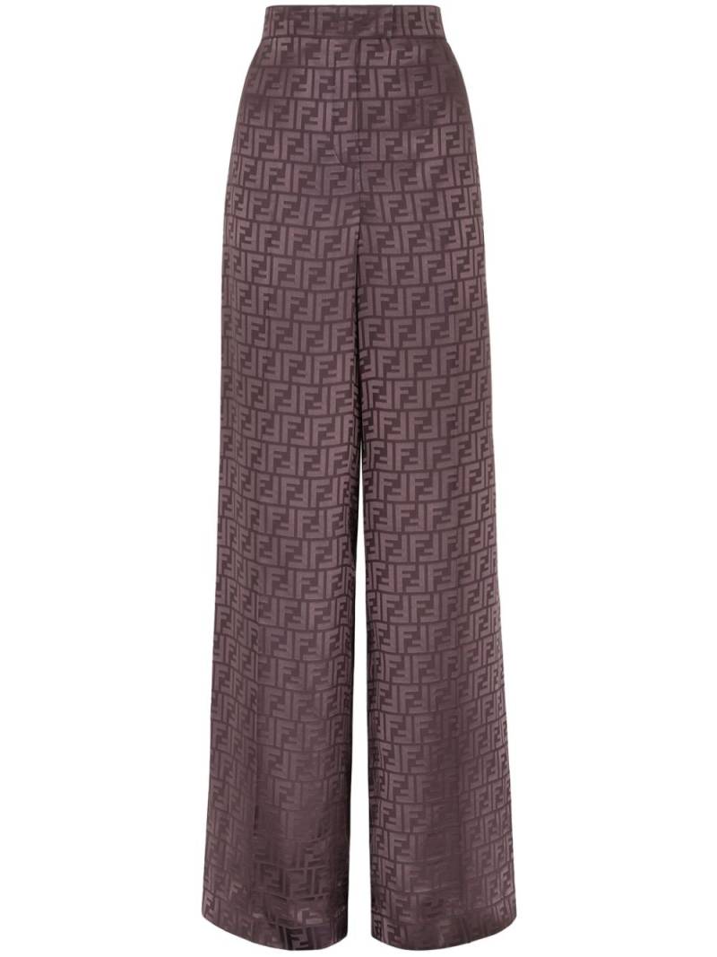 FENDI monogram jacquard silk trousers - Purple von FENDI