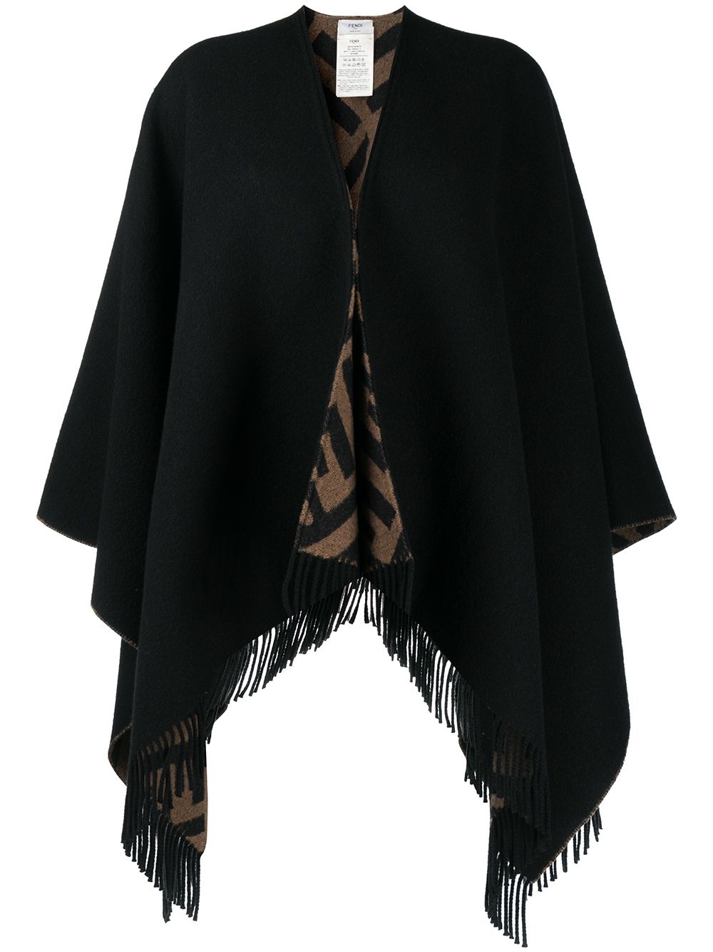 FENDI monogram pattern cape - Black von FENDI