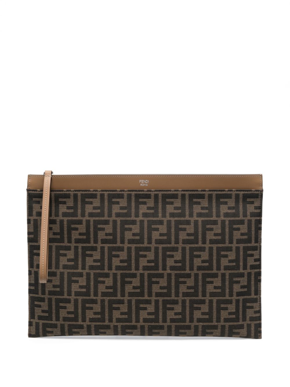 FENDI monogram-pattern clutch bag - Brown von FENDI