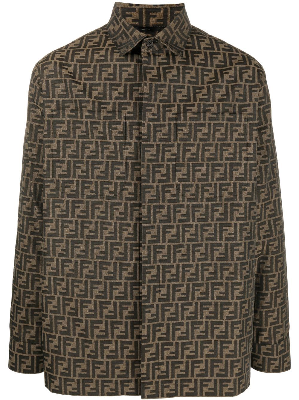 FENDI monogram-pattern shirt jacket - Brown von FENDI