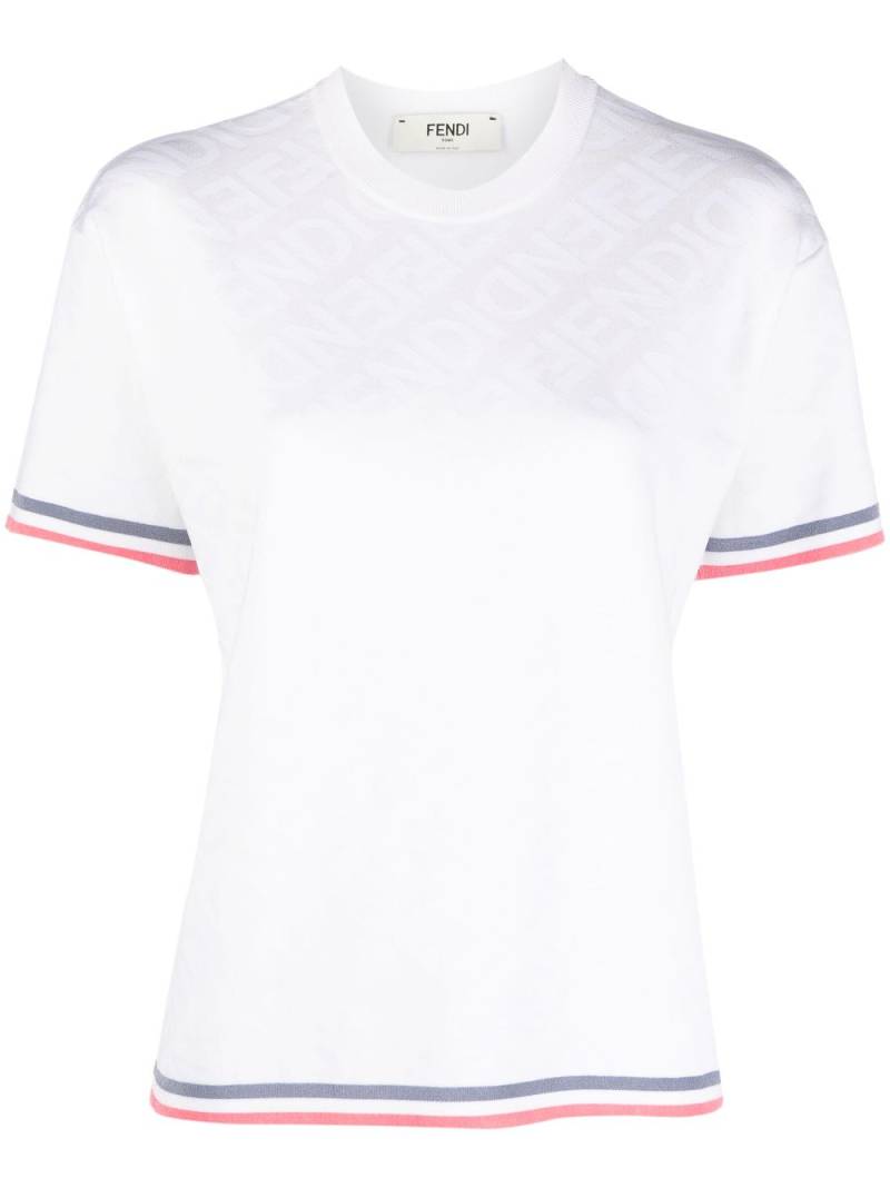 FENDI motif-print round-neck T-shirt - White von FENDI