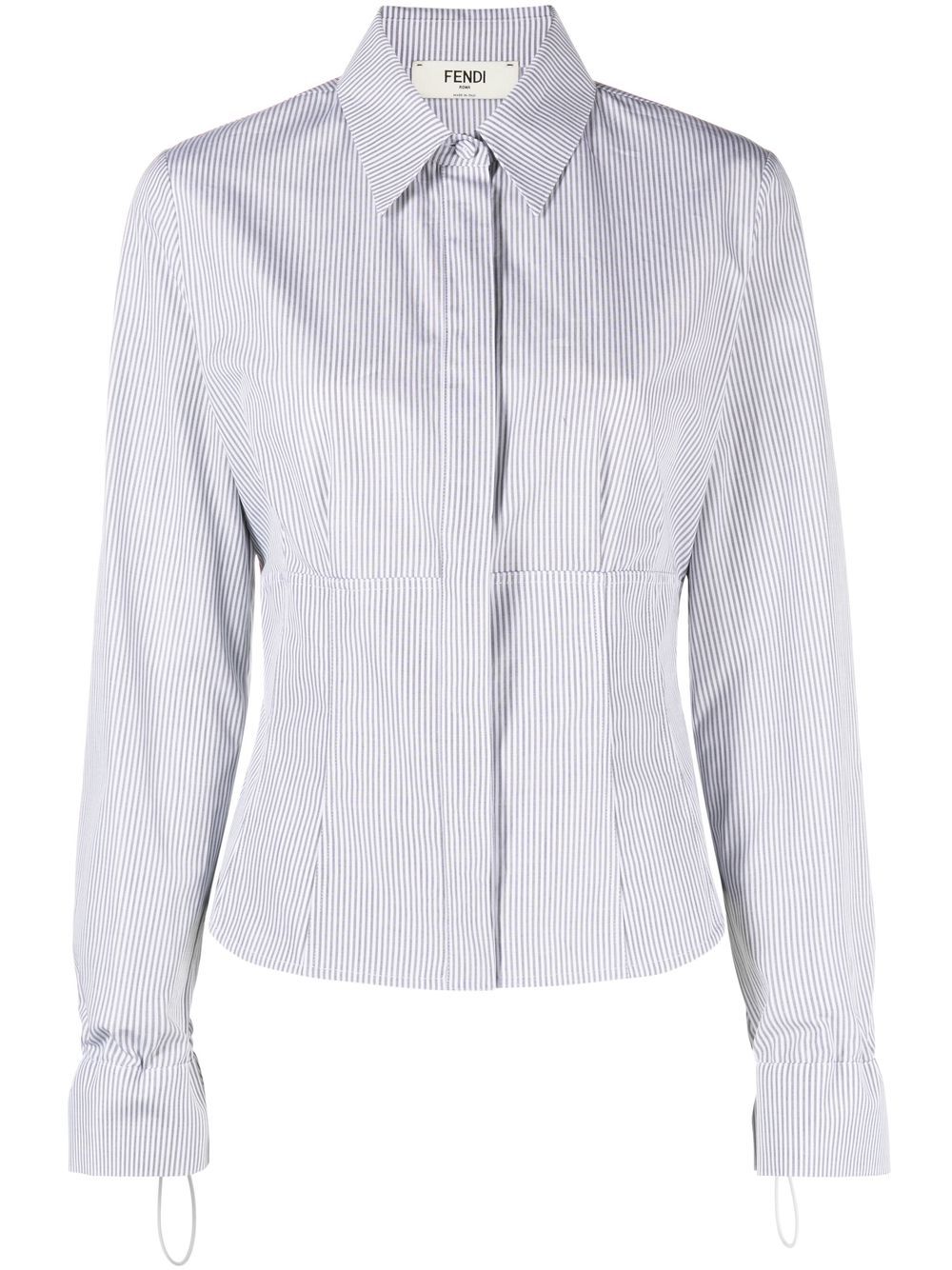 FENDI pinstriped cotton shirt - White von FENDI