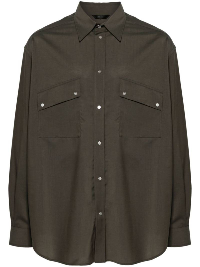 FENDI pleat-detail shirt - Green von FENDI