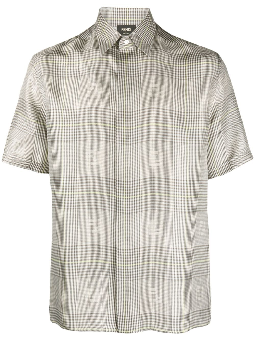 FENDI prince-of-wales check silk shirt - Grey von FENDI