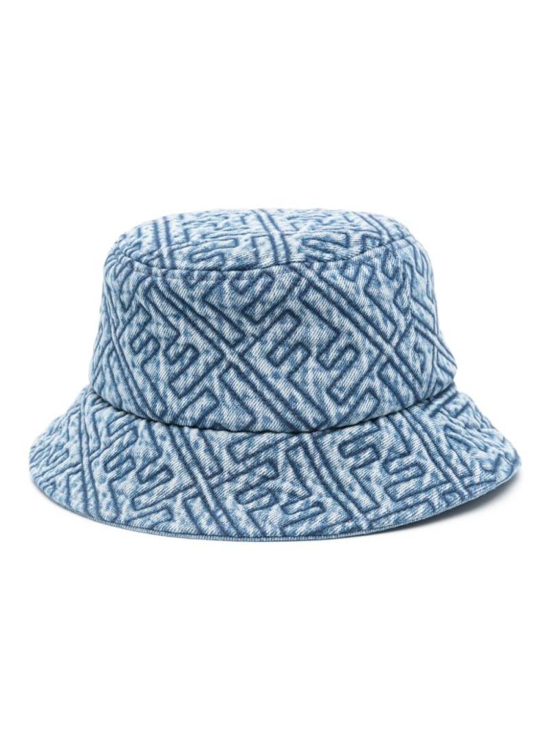 FENDI quilted-logo denim bucket hat - Blue von FENDI