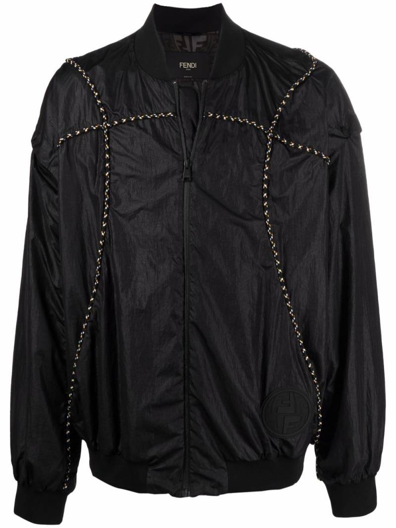 FENDI removable-sleeves bomber jacket - Black von FENDI