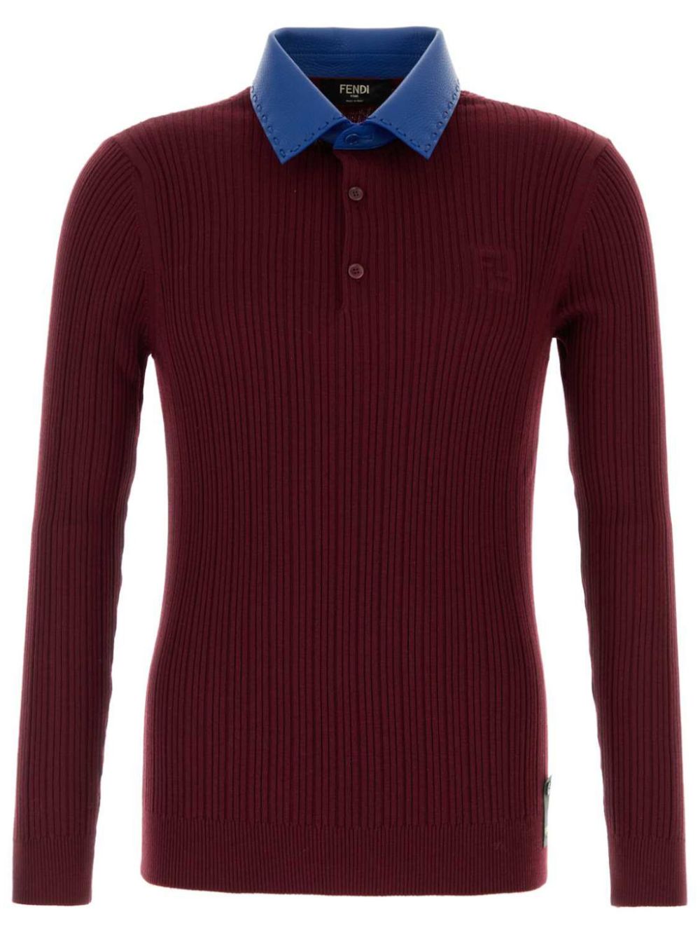 FENDI ribbed wool polo shirt - Red von FENDI