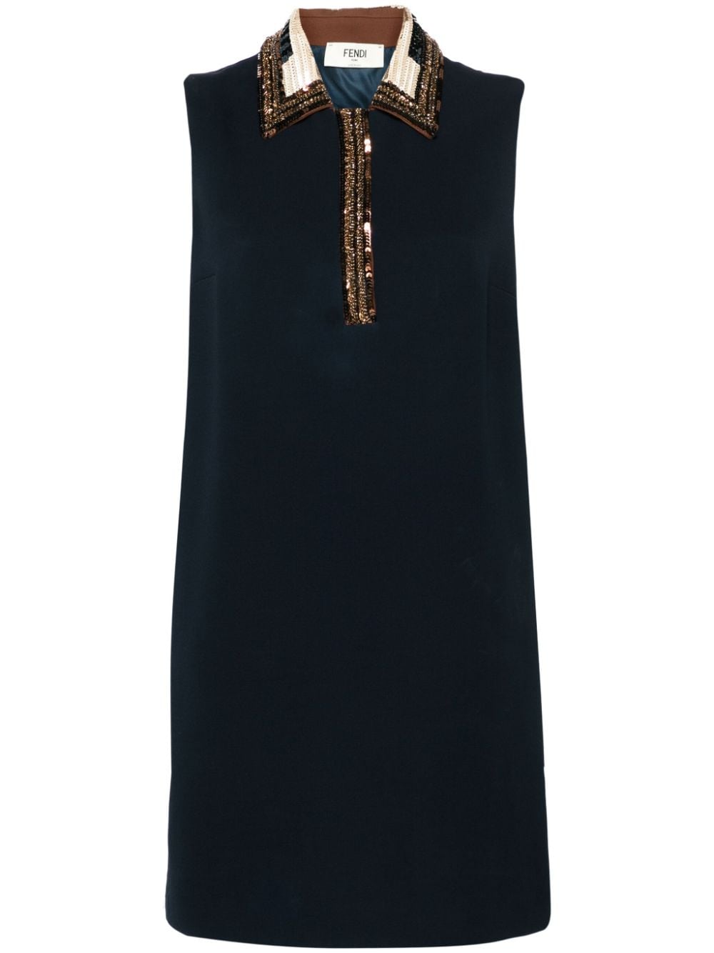 FENDI sequined-trim polo minidress - Blue von FENDI