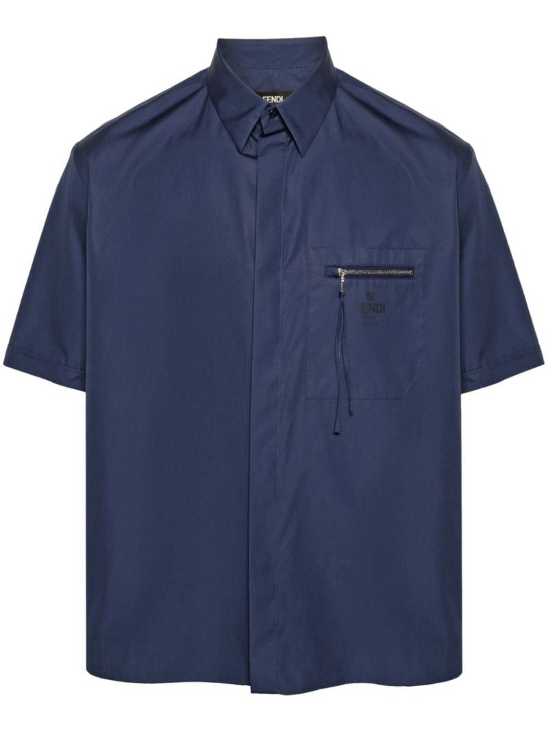 FENDI short-sleeve cotton shirt - Blue von FENDI