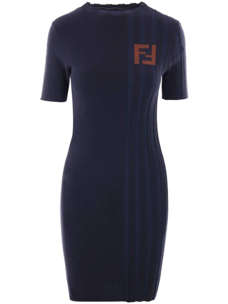 FENDI signature logo midi-dress - Blue von FENDI