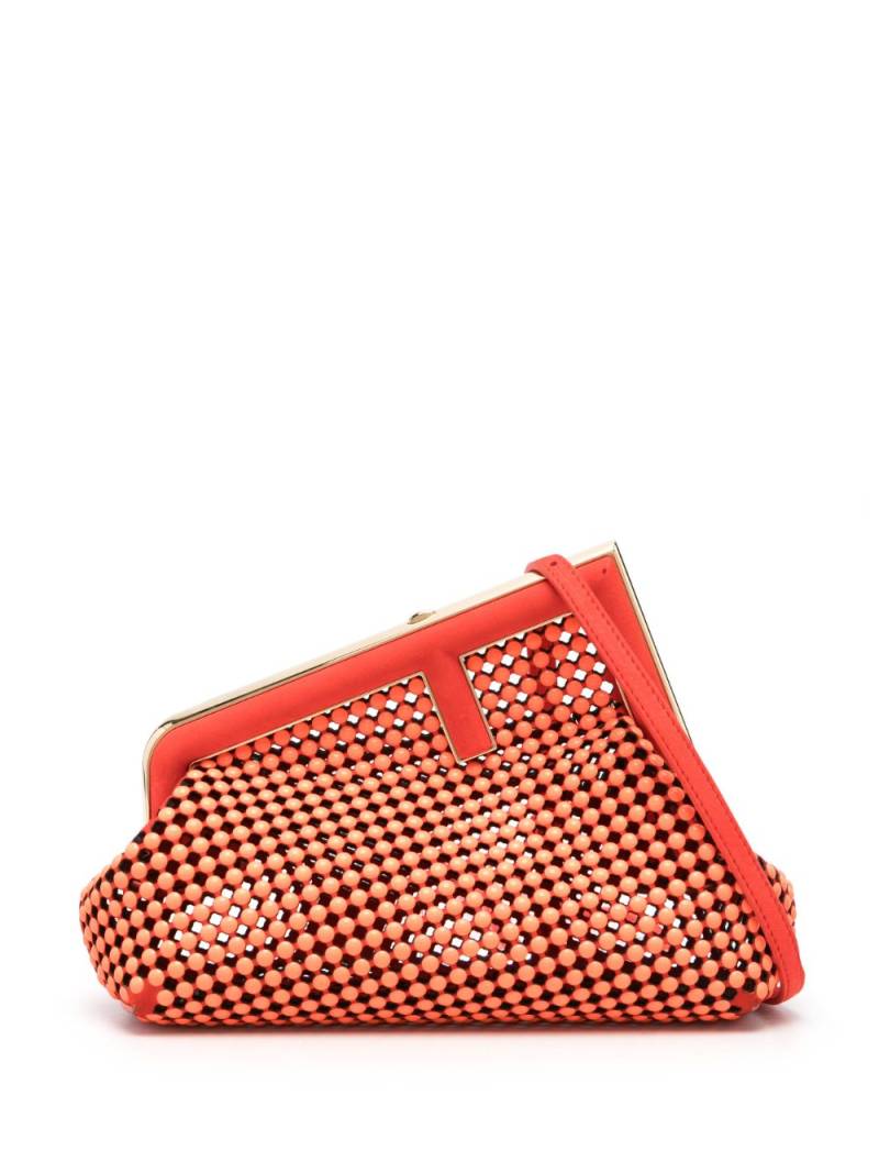 FENDI small First studded clutch - Orange von FENDI