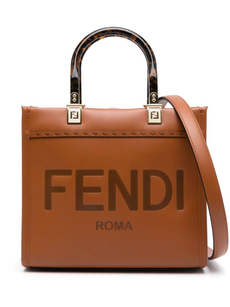 FENDI small Sunshine leather tote bag - Brown von FENDI